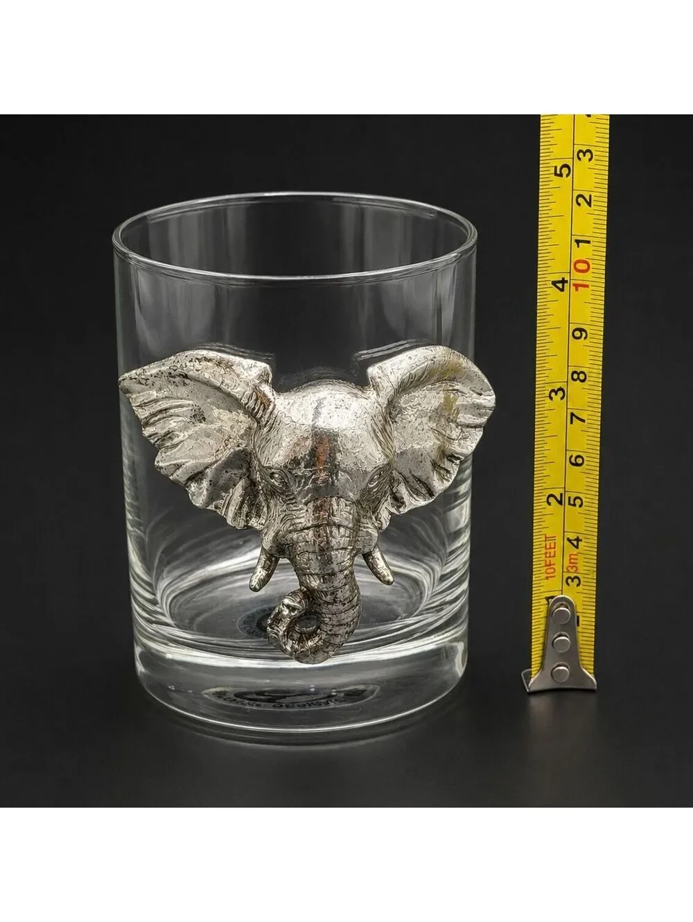 Rare Vtg Arthur Court Elephant  Old Fashioned Glasses Set of 2 Barware 4.5
